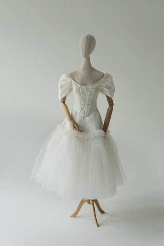 Original product photo — Embroidered Taffeta Corset & Tiered Tulle Midi Skirt Bridal Set