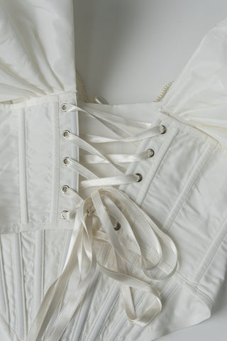 Original product photo — Embroidered Taffeta Corset & Tiered Tulle Midi Skirt Bridal Set