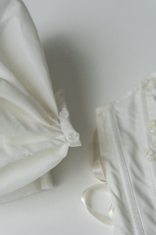 Original product photo — Embroidered Taffeta Corset & Tiered Tulle Midi Skirt Bridal Set