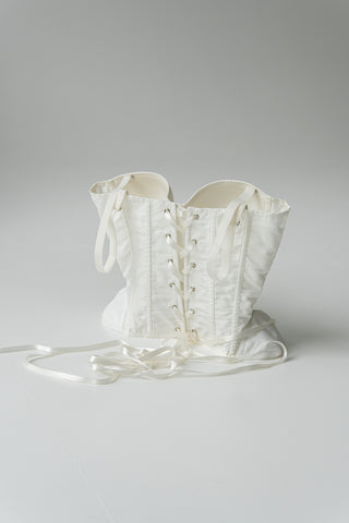 Original product photo — Ivory Taffeta Corset & Tiered Tulle Midi Skirt Bridal Set