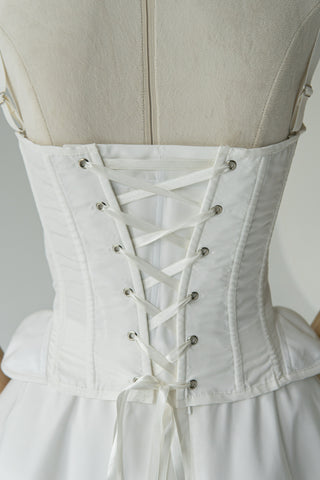 Original product photo — Ivory Taffeta Corset & Tiered Tulle Midi Skirt Bridal Set