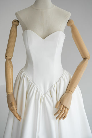 Original product photo — Ivory Satin Strapless Wedding Dress with Sweetheart Neckline
