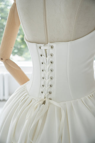 Original product photo — Ivory Satin Strapless Wedding Dress with Sweetheart Neckline