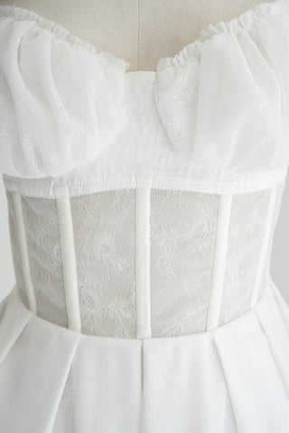 Original product photo — Maternity Lace Corset Wedding Dress with Pleated Skirt