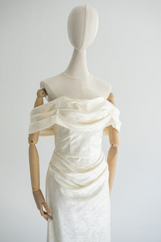 Original product photo — Maternity Jacquard Wedding Dress with Draped Cowl Neckline