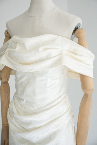 Original product photo — Maternity Jacquard Wedding Dress with Draped Cowl Neckline
