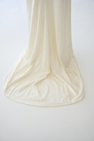 Original product photo — Maternity Jacquard Wedding Dress with Draped Cowl Neckline
