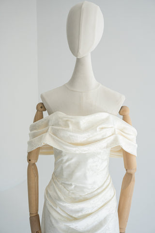 Original product photo — Maternity Jacquard Wedding Dress with Draped Cowl Neckline