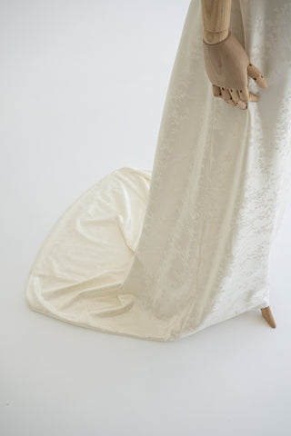 Original product photo — Maternity Jacquard Wedding Dress with Draped Cowl Neckline