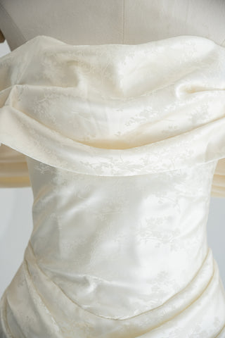 Original product photo — Maternity Jacquard Wedding Dress with Draped Cowl Neckline