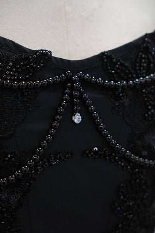 Original product photo — Black Beaded Taffeta Corset & Layered Tulle Skirt Set