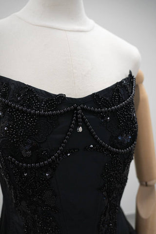 Original product photo — Black Beaded Taffeta Corset & Layered Tulle Skirt Set