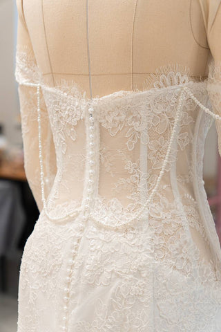 Original product photo — Pearl-Embellished Lace Mermaid Wedding Dress