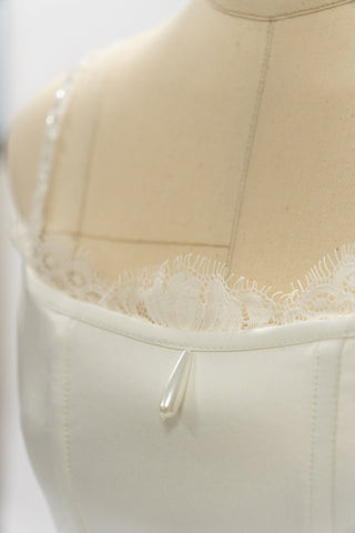 Original product photo — Ivory Lace Bridal Corset & Appliqué Mini Skirt Set