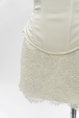 Original product photo — Ivory Lace Bridal Corset & Appliqué Mini Skirt Set
