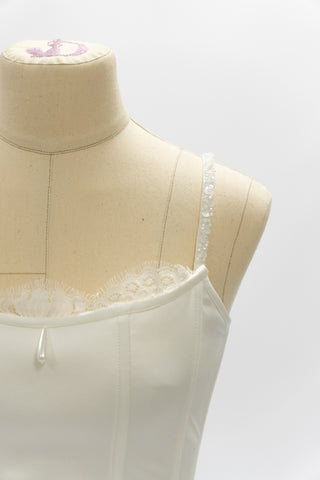 Original product photo — Ivory Lace Bridal Corset & Appliqué Mini Skirt Set
