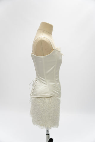 Original product photo — Ivory Lace Bridal Corset & Appliqué Mini Skirt Set