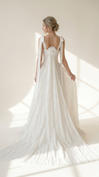 AI-generated styling preview — Ivory Crushed-Taffeta Bridal Corset & Full Skirt Set