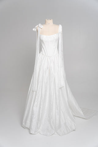 Original product photo — Ivory Crushed-Taffeta Bridal Corset & Full Skirt Set