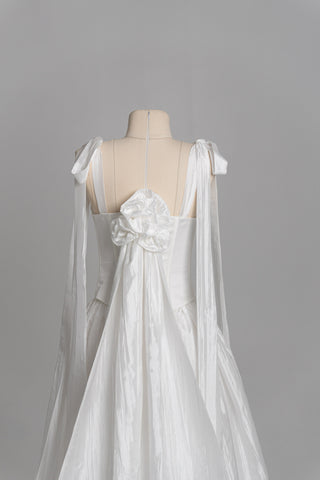 Original product photo — Ivory Crushed-Taffeta Bridal Corset & Full Skirt Set