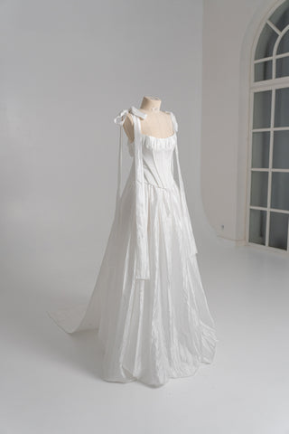 Original product photo — Ivory Crushed-Taffeta Bridal Corset & Full Skirt Set