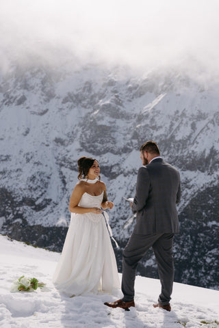 Original product photo — Lace Bridal Blazer with Train & Flared Trousers Set