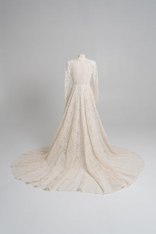 Original product photo — Lace Bridal Blazer with Train & Flared Trousers Set