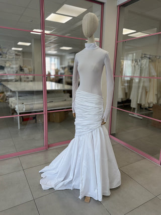 Original product photo — Maternity High-Neck Draped Mermaid Wedding Dress