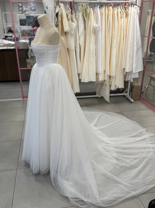 Original product photo — Maternity Strapless Tulle Wedding Dress with Train