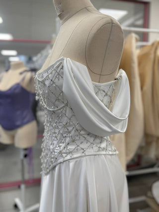 Original product photo — Embroidered Satin Bridal Corset & Long Skirt Set