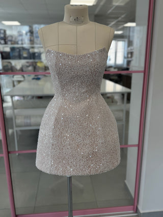 Original product photo — Beaded Lace Corset Bridal Mini Dress