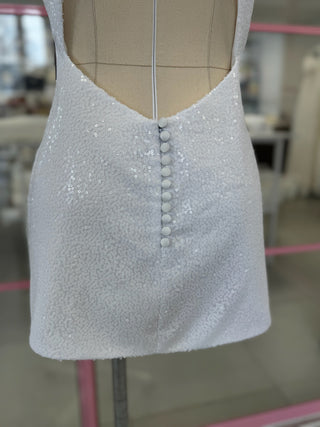 Original product photo — Maternity Open-Back Sequin Bridal Mini Dress