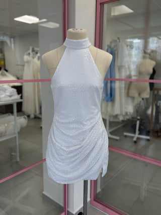 Original product photo — Maternity Open-Back Sequin Bridal Mini Dress