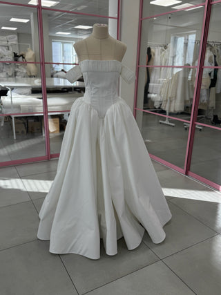 Original product photo — Off-the-Shoulder Taffeta Wedding Dress with Full Skirt