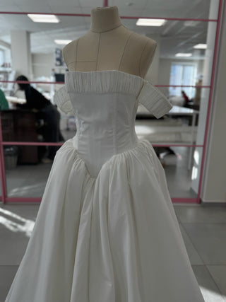 Original product photo — Off-the-Shoulder Taffeta Wedding Dress with Full Skirt