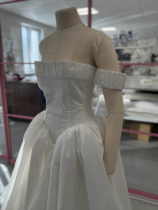 Original product photo — Off-the-Shoulder Taffeta Wedding Dress with Full Skirt