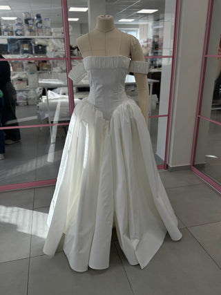 Original product photo — Off-the-Shoulder Taffeta Wedding Dress with Full Skirt