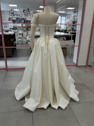 Original product photo — Off-the-Shoulder Taffeta Wedding Dress with Full Skirt