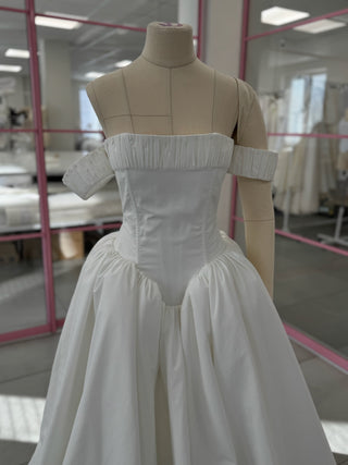 Original product photo — Off-the-Shoulder Taffeta Wedding Dress with Full Skirt