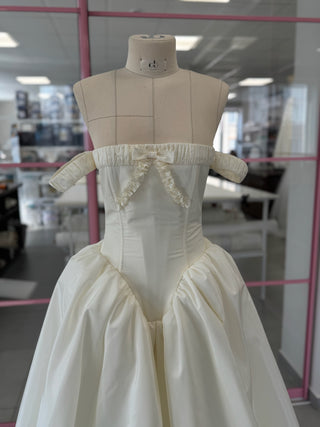 Original product photo — Off-the-Shoulder Taffeta Wedding Dress with Full Skirt