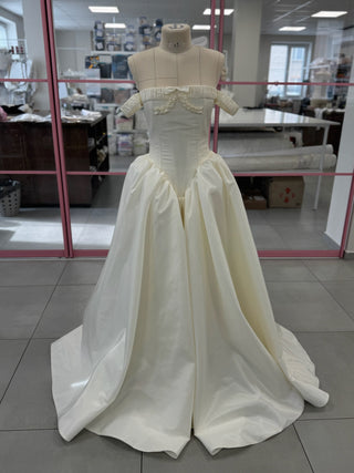 Original product photo — Off-the-Shoulder Taffeta Wedding Dress with Full Skirt