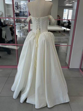 Original product photo — Off-the-Shoulder Taffeta Wedding Dress with Full Skirt