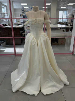 Original product photo — Off-the-Shoulder Taffeta Wedding Dress with Full Skirt