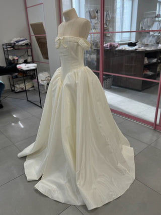 Original product photo — Off-the-Shoulder Taffeta Wedding Dress with Full Skirt