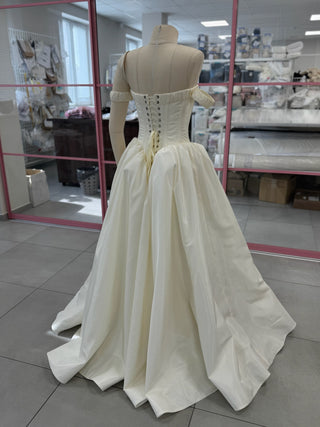 Original product photo — Off-the-Shoulder Taffeta Wedding Dress with Full Skirt