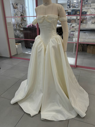 Original product photo — Off-the-Shoulder Taffeta Wedding Dress with Full Skirt