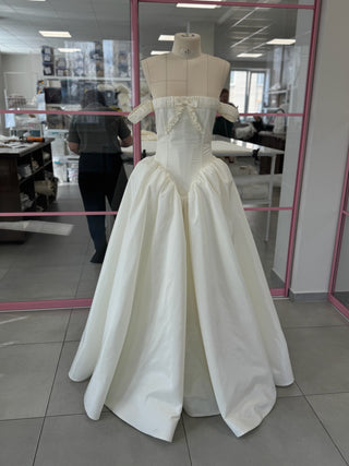 Original product photo — Off-the-Shoulder Taffeta Wedding Dress with Full Skirt