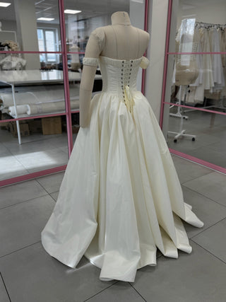 Original product photo — Off-the-Shoulder Taffeta Wedding Dress with Full Skirt