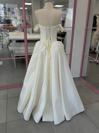 Original product photo — Off-the-Shoulder Taffeta Wedding Dress with Full Skirt