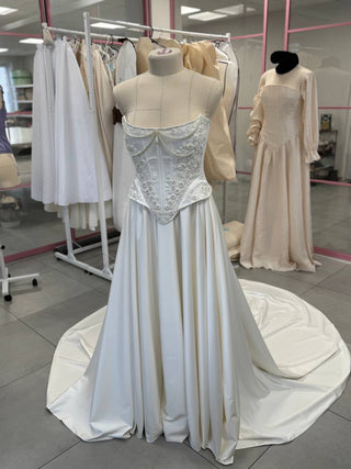 Original product photo — Beaded Satin Bridal Corset & Skirt Set